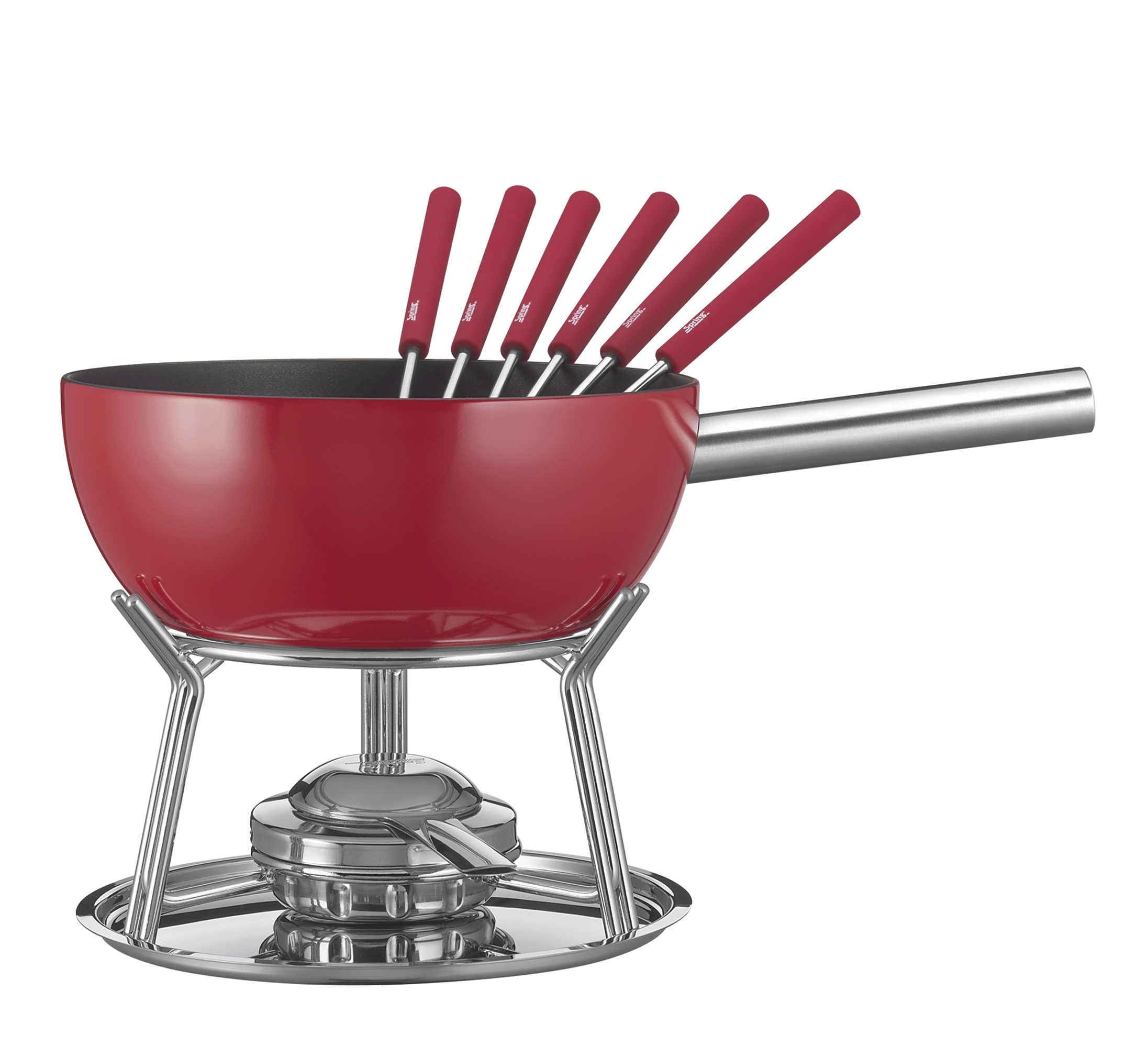 FONDUE - Fondue-Garnitur ALUMINIUM INDUKTION rot 23 cm