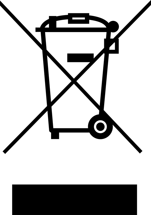 Symbol durchgestrichene Mülltonne